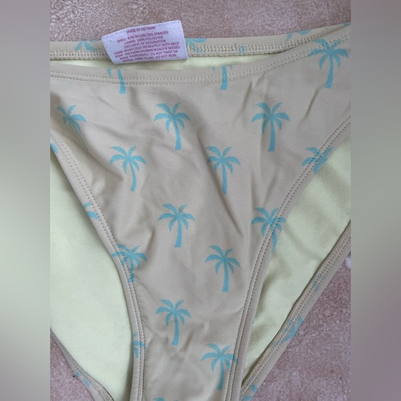 Stoney Clover Lane Lime Green Palm Tree Bikini Top + Scoop Bottom #4812; size M - Picture 3 of 10